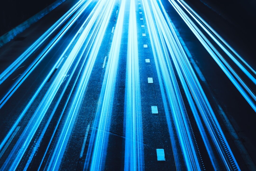 Cloud computing concept with illuminated server infrastructure